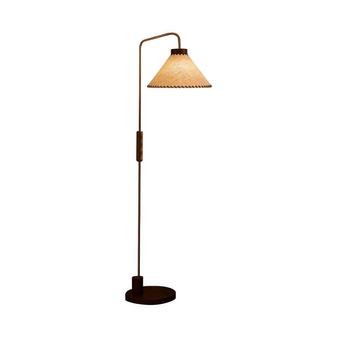 Floor Decorative Lamps Vintage Walnut-Tone Fabric Lamp