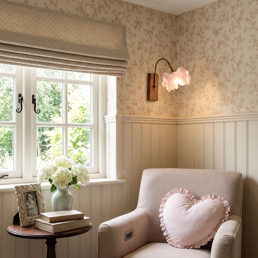 Flower Wall Light French Vintage Pink Flower Light