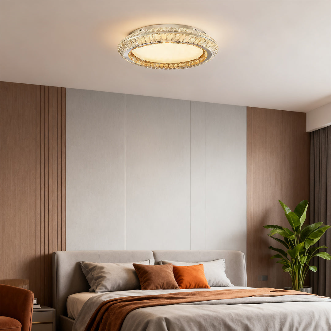Flush Mount Crystal Ceiling Lights Luxury Eye-Protecting Lamp