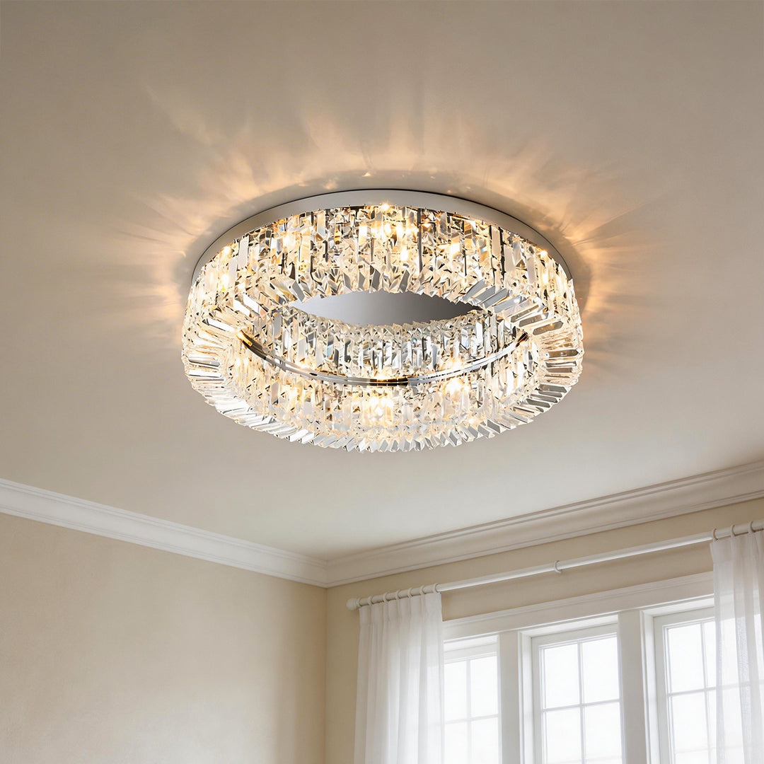Modern Crystal Ceiling Light Elegant Ring-Shaped Light