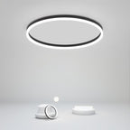 Flush Mount Ring Light Modern Black Aluminum Ceiling Light