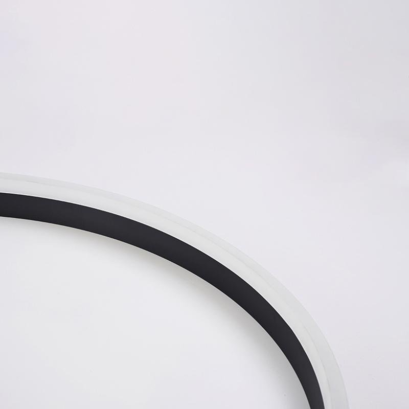 Flush Mount Ring Light Modern Black Aluminum Ceiling Light