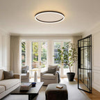 Flush Mount Ring Light Modern Black Aluminum Ceiling Light