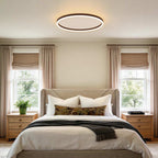 Flush Mount Ring Light Modern Black Aluminum Ceiling Light