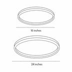 Flush Mount Ring Light Modern Black Aluminum Ceiling Light