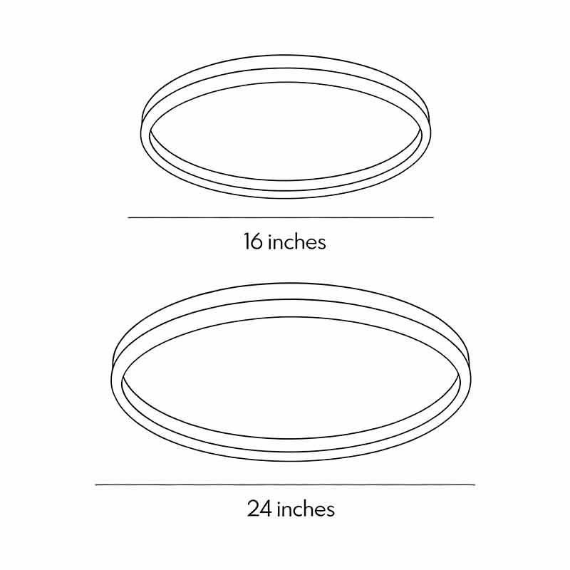 Flush Mount Ring Light Modern Black Aluminum Ceiling Light