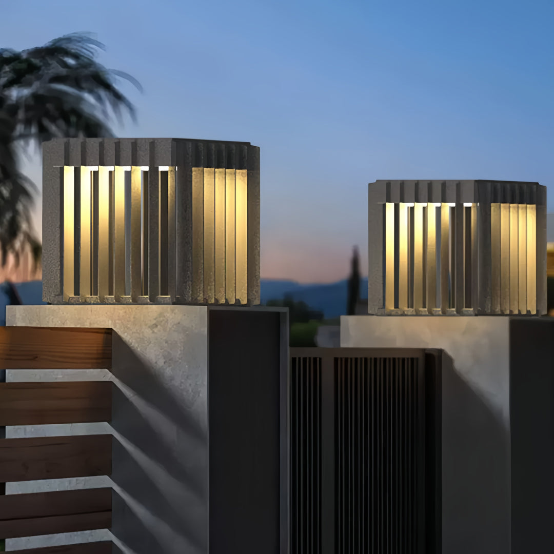Front Pillar Lights Outdoor Waterproof Hollow Light