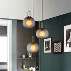 Frosted Glass Mini Pendant Lights Modern Metal Ceiling Ligh