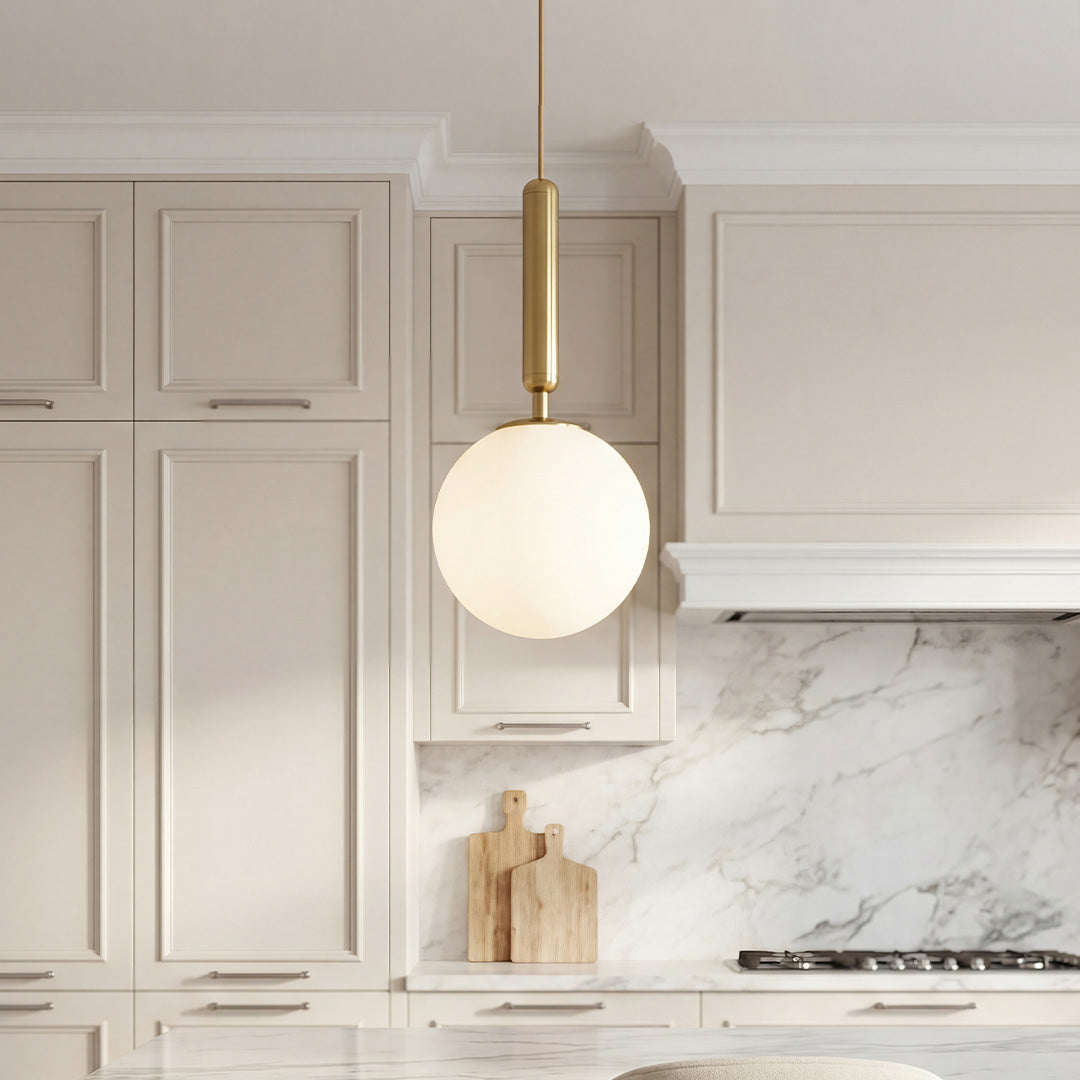 Glass Ball Shaped LED Electroplated Modern Pendant Lights Island Light