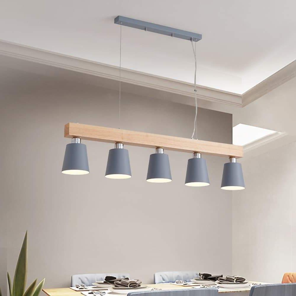 Row Of Lights Farmhouse Pendant Light Metal Wood Pendant Lighting