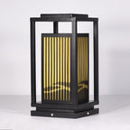 Garden Bollards Lights Striped Black Modern Outdoor Lamp