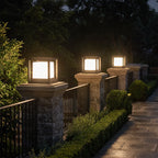 Garden Pedestal Lights Minimalist Square Waterproof LED Light