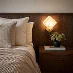 Geometric Wall Sconce Modern Brass and Marble Light