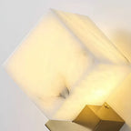 Geometric Wall Sconce Modern Brass and Marble Light