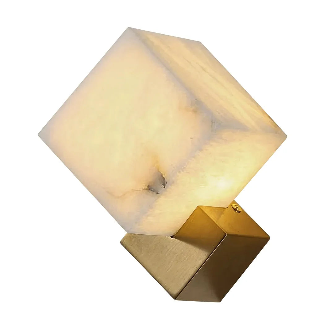 Geometric Wall Sconce Modern Brass and Marble Light