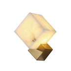 Geometric Wall Sconce Modern Brass and Marble Light