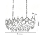 Glam Chandelier French Cream-Style Shell and Crystal Ceiling Light