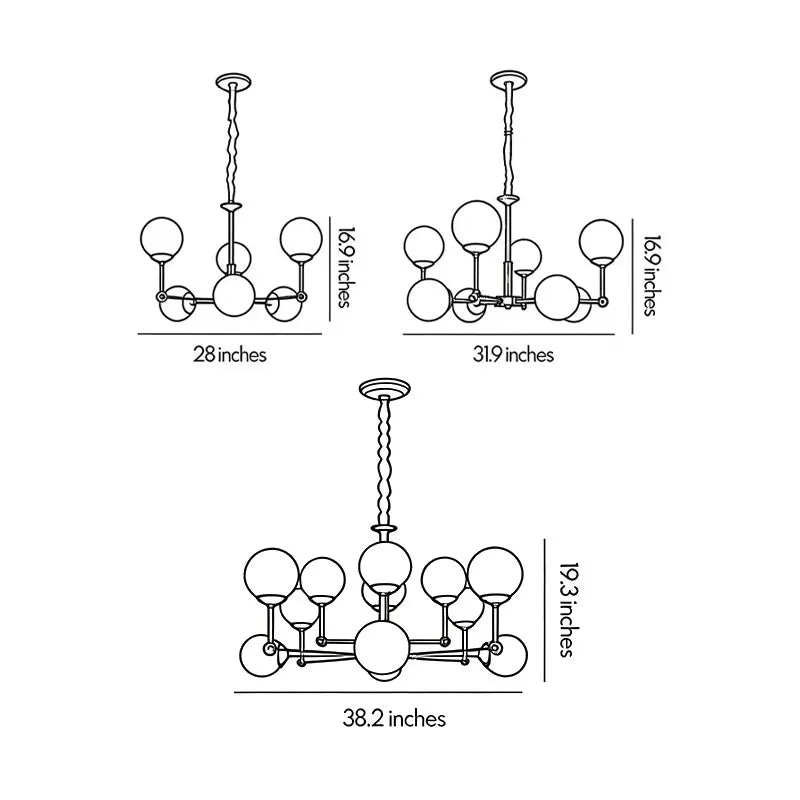 Glass Ball Chandelier Modern Molecular Ceiling Light