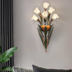 Glass Flower Sconce Country American Style Nature Fixtures