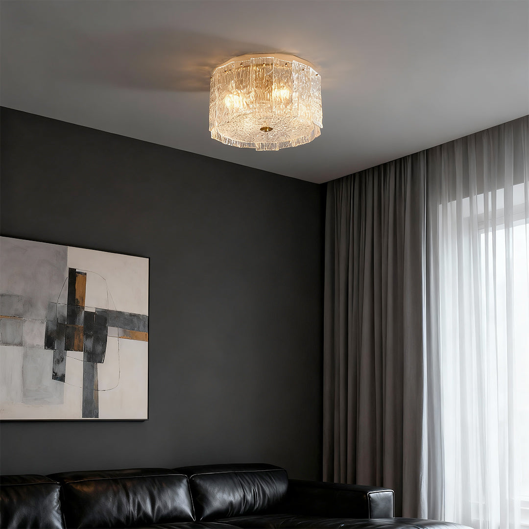 Luxury Full Copper Glass Flush Mount