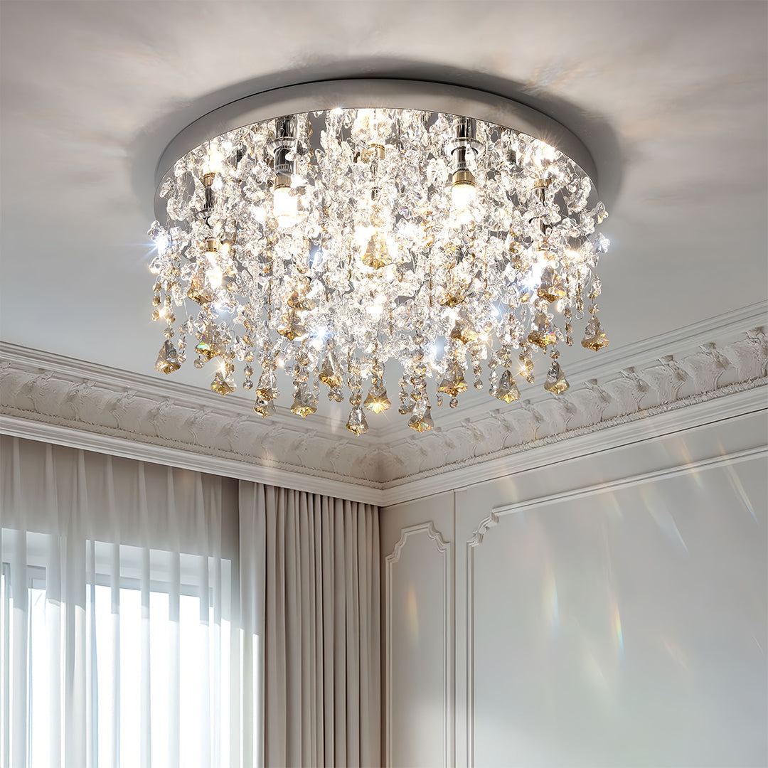Glass Flush Mount Ceiling Light French Eye-Caring Creative Light