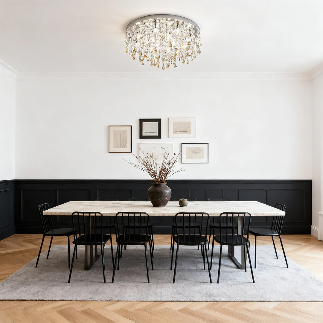 Glass Flush Mount Ceiling Light French Eye-Caring Creative Light