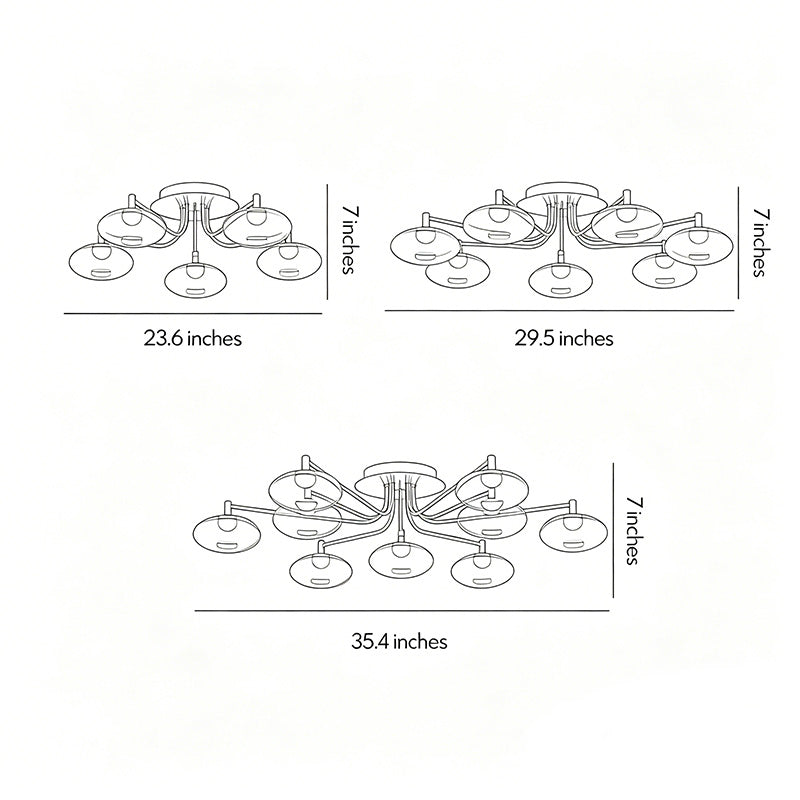 Glass Flush Mount Lighting Modern Creative LED Ceiling Light