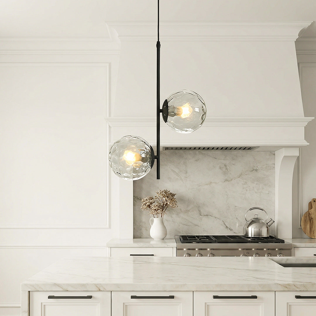 Glass Hanging Pendant Lights Minimalist Double Globes Ceiling Light