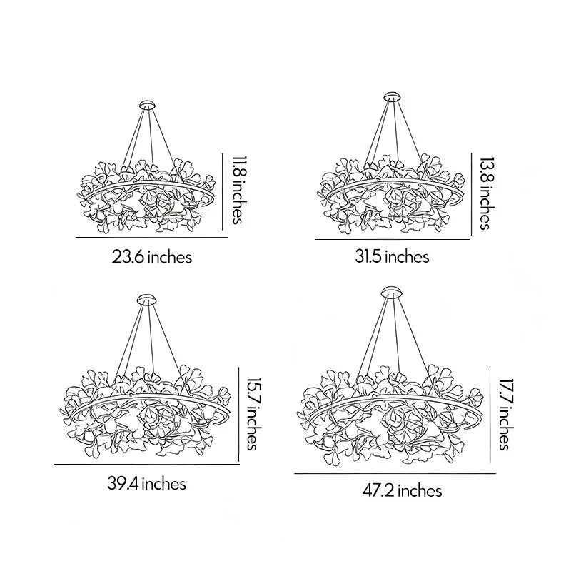Glass Leaf Chandelier Modern Brass and Art Ceiling Light