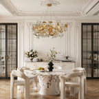 Glass Leaf Chandelier Modern Brass and Art Ceiling Light
