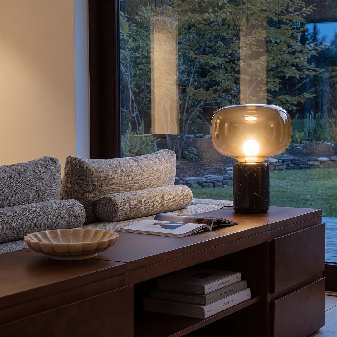 Glass Modern Table Lamps Marble Mushroom Bedside Lamp