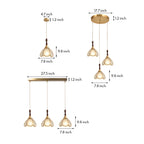Water Ripple Glass Pendant Lighting Nordic Full Copper Light