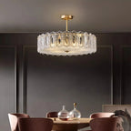 Glass Semi Flush Mount Lighting French Luxury Full Copper Lamp