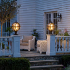 Globe Pillar Lights European Glass Waterproof Outdoor Lamp
