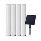Long Cylindrical Waterproof White Modern Solar Lawn Lights Lamp Post