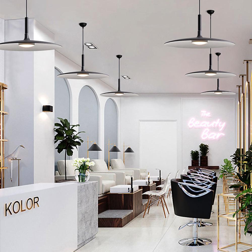 Flat Circular Design Industrial Pendant Lighting Modern Metal Ceiling Light