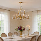 Gold Candlestick Chandelier Branch Crystal Ceiling Light