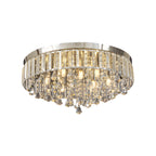 Gold Crystal Flush Mount Light Round LED Ceiling Light Fixture