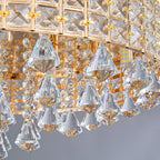 Gold Crystal Flush Mount Light Round LED Ceiling Light Fixture
