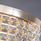Gold Crystal Flush Mount Light Round LED Ceiling Light Fixture
