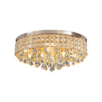 Gold Crystal Flush Mount Light Round LED Ceiling Light Fixture