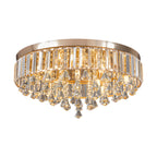 Gold Crystal Flush Mount Light Round LED Ceiling Light Fixture