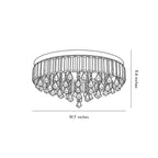 Gold Crystal Flush Mount Light Round LED Ceiling Light Fixture