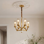 Glass Drop Chandelier High-End Luxury Copper Ceiling Light