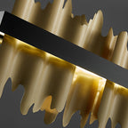 Gold Linear Pendant Light Modern Mountain Shape LED Ceiling Light