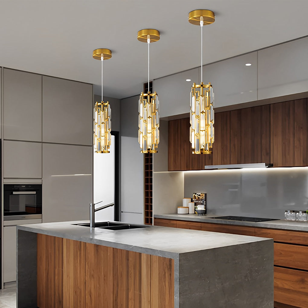 Mini Crystal Pendant Light Creative Art Crystal Island Ceiling Light