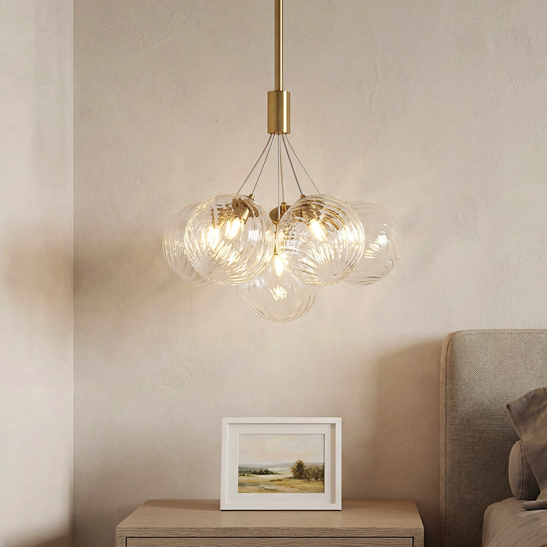 Modern Bubble Chandelier Minimalist Solid Copper Ceiling Light