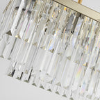 Gold Rectangular Chandelier Modern Crystal Ceiling Light