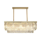 Gold Rectangular Chandelier Modern Crystal Ceiling Light