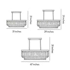 Gold Rectangular Chandelier Modern Crystal Ceiling Light